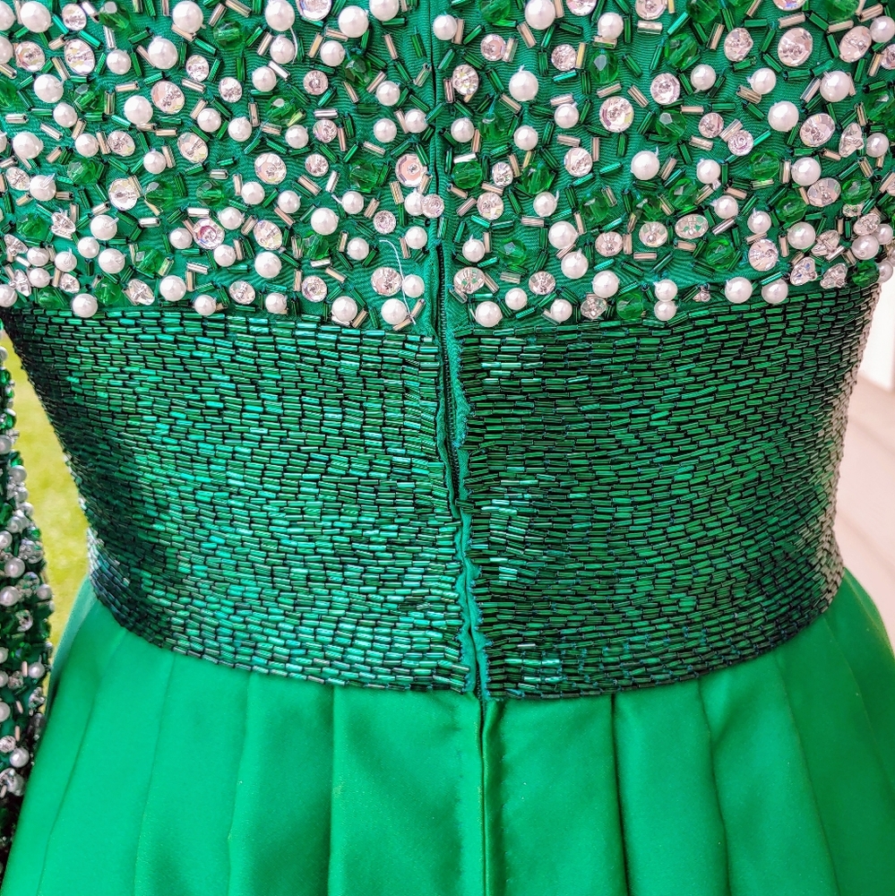 Stephen Yearick Emerald Green Gown Size 2 - Picture 3 of 16